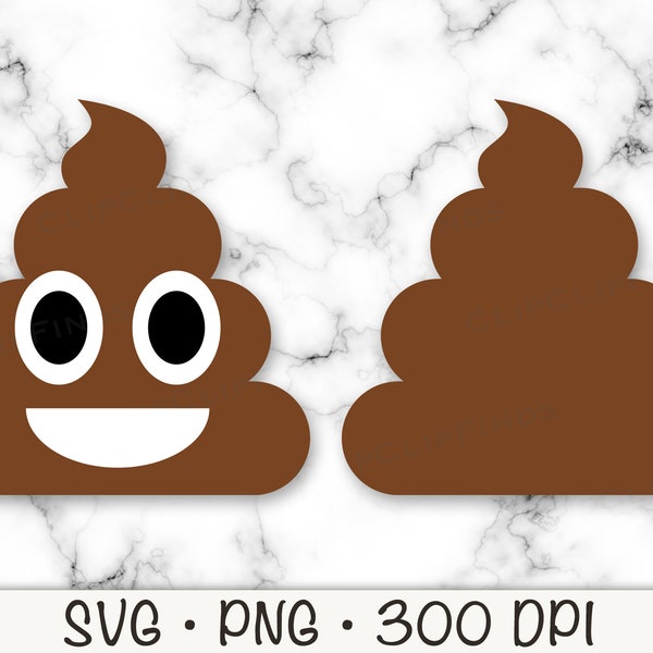 Poop Clip Art, Poop SVG, Poop PNG, Poop with Face, Cute Poop, Crap, Instant Digital Download