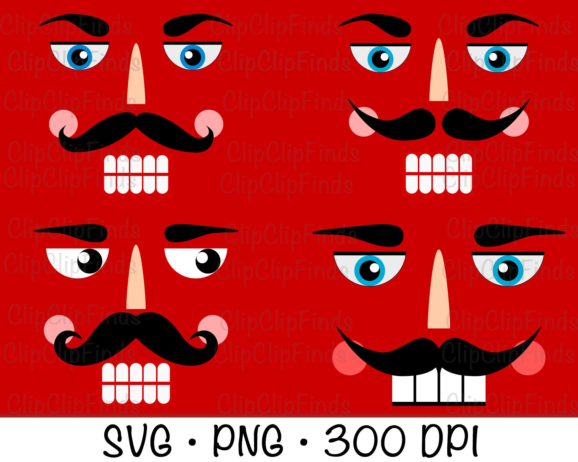 Nutcracker Faces Nutcracker Face Nutcracker SVG PNG Etsy