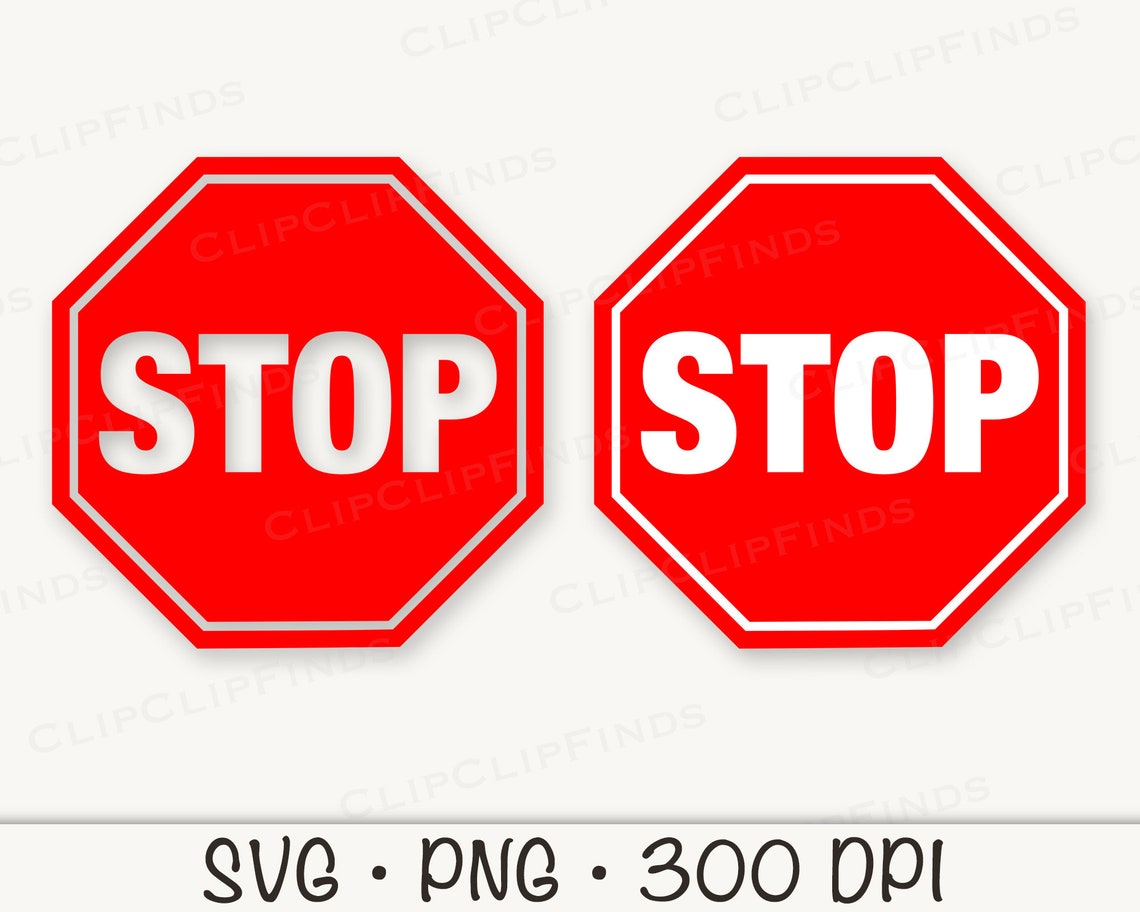 Stop Sign Vector File Free Stop Sign SVG: Vector File, PNG Clipart (digital Download) - Etsy Canada