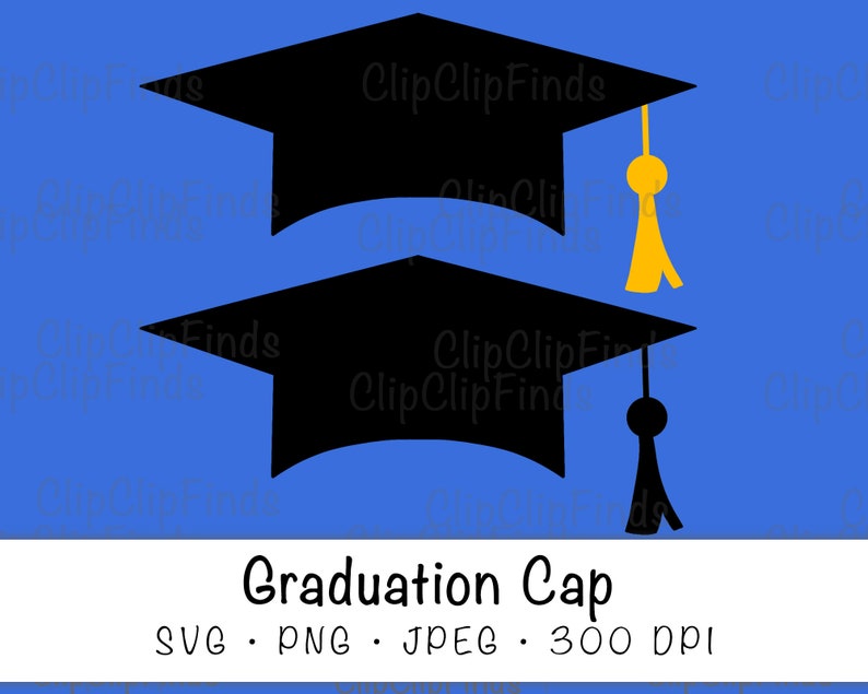 Graduation Cap and Tassel SVG Vector Cut File JPEG on White Etsy Canada
