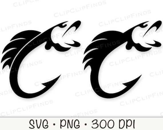 Fish Hook SVG, Fish on a Hook SVG Vector Cut File, Fish Hook PNG,  Transparent Background, Sublimation, Instant Digital Download 