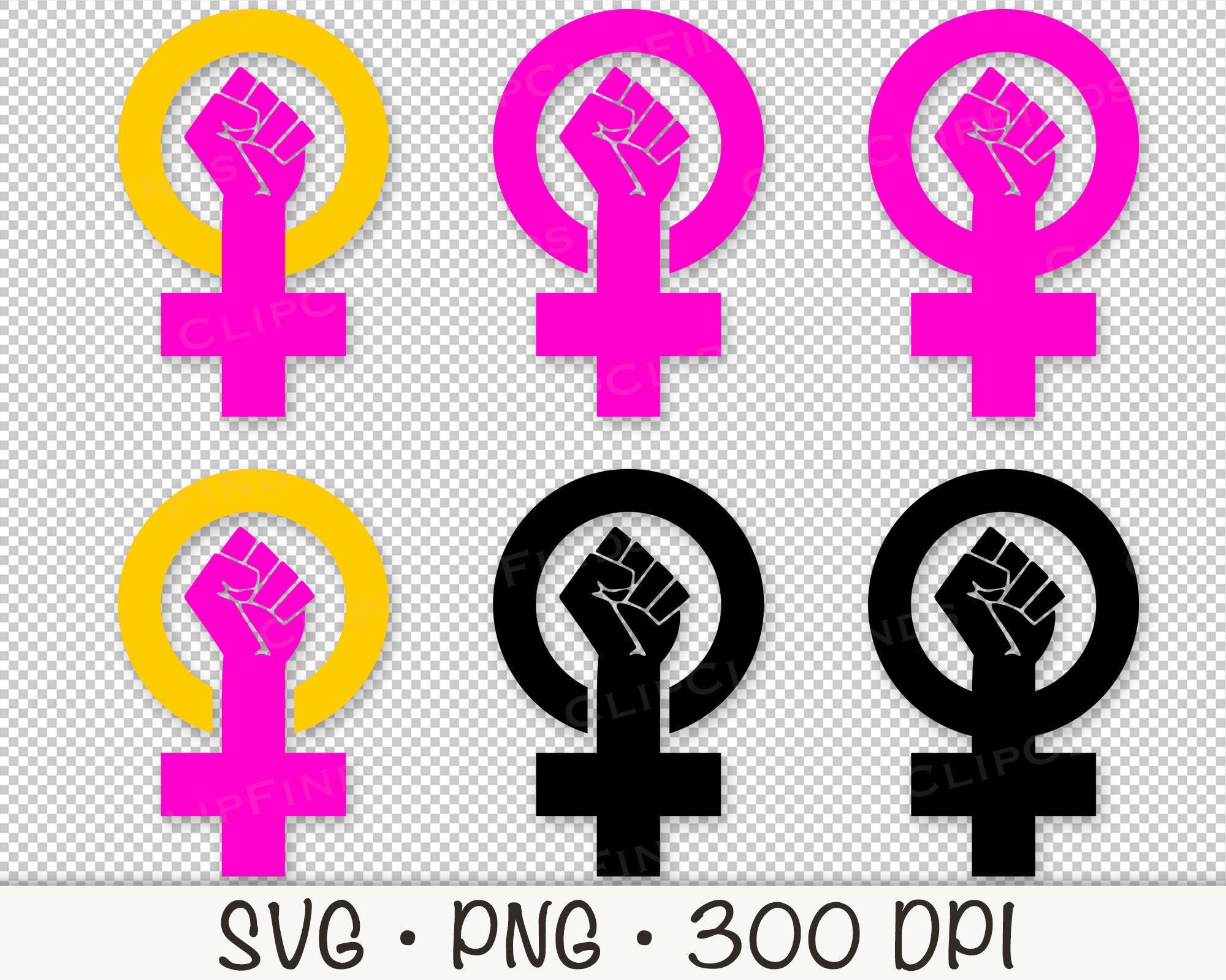 Feminist Female Empowerment Symbol Girl Power Fist Pink Sign Feminism Woman  Women Rights Matricentric Empowering Equality Justice Freedom Cool Wall