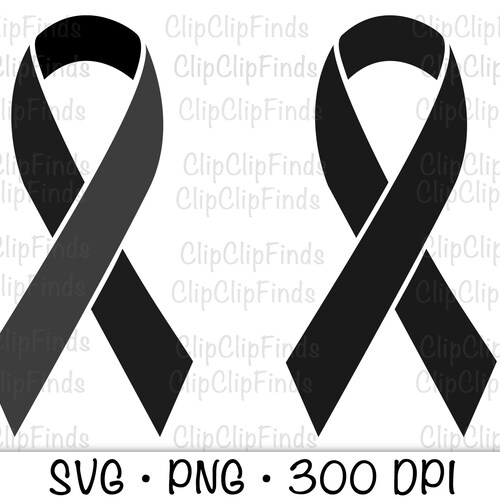 Black Awareness Ribbon SVG Vector Cut File PNG Transparent Etsy