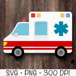 Ambulanza SVG, Ambulanza PNG, Clipart di ambulanza per bambini, Ambulanza carina, Medico, Camion ambulanza, Emergenza, Bambino, File di download digitale
