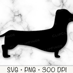 Dackel SVG, Dackel Wiener Hund SVG, Dackel Silhouette PNG, Haustier Maskottchen, sofortiger digitaler Download
