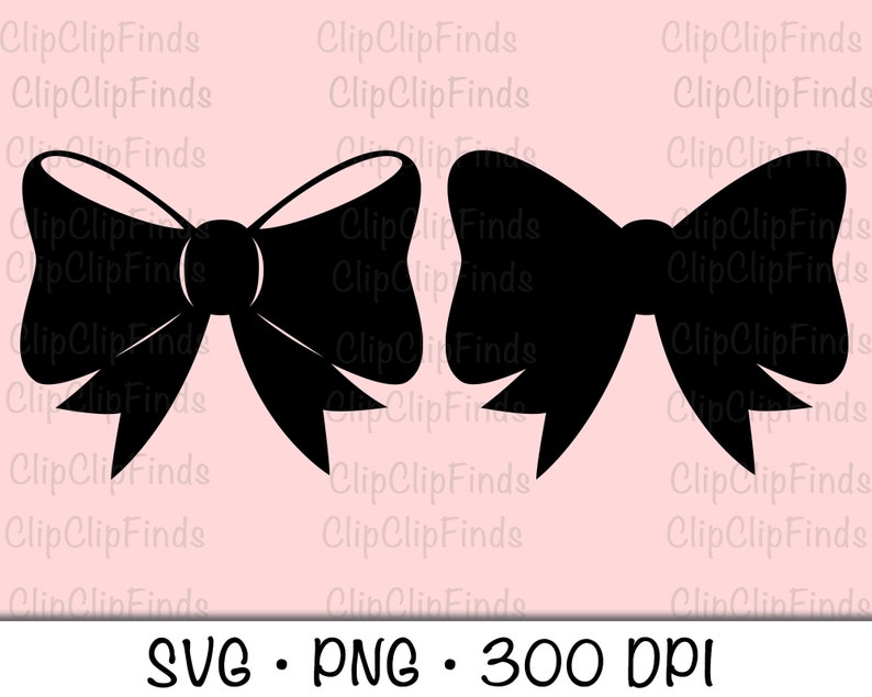 Bow Hair Bow Silhouette Cutting File SVG Vector and PNG Etsy