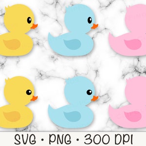 Baby Rubber Duckies SVG, Clipart de patitos de goma, Pato de goma PNG, Niño, Niña, Revelación de género, Tema de pato, Pato de goma lindo, Descarga instantánea