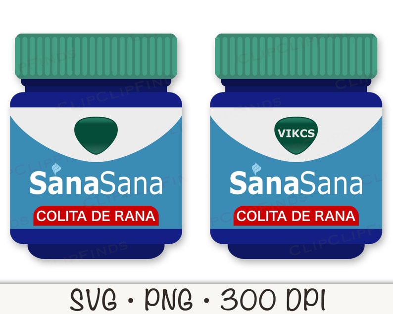 May include: Two blue pill bottles with green lids and white labels. The labels say "SanaSana" and "Colita de Rana".