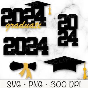 2024 Graduation SVG, Graduation Cap, Graduation Certificate Diploma, Cake Cupcake Topper, Graduation Centerpiece, Instant Digital Download