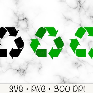 Recycling SVG, Recycling-Symbol, Recycling-Logo, grün, schwarz, SVG, PNG, Clipart, Sofortiger digitaler Download