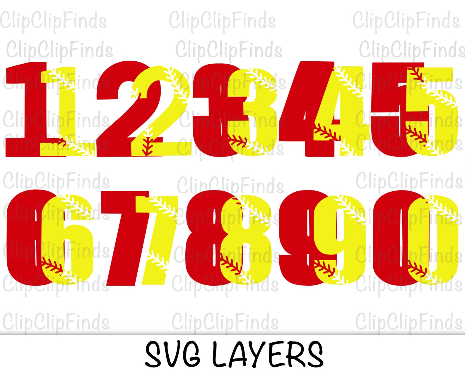 Softball Numbers SVG PNG Instant Digital Download Etsy