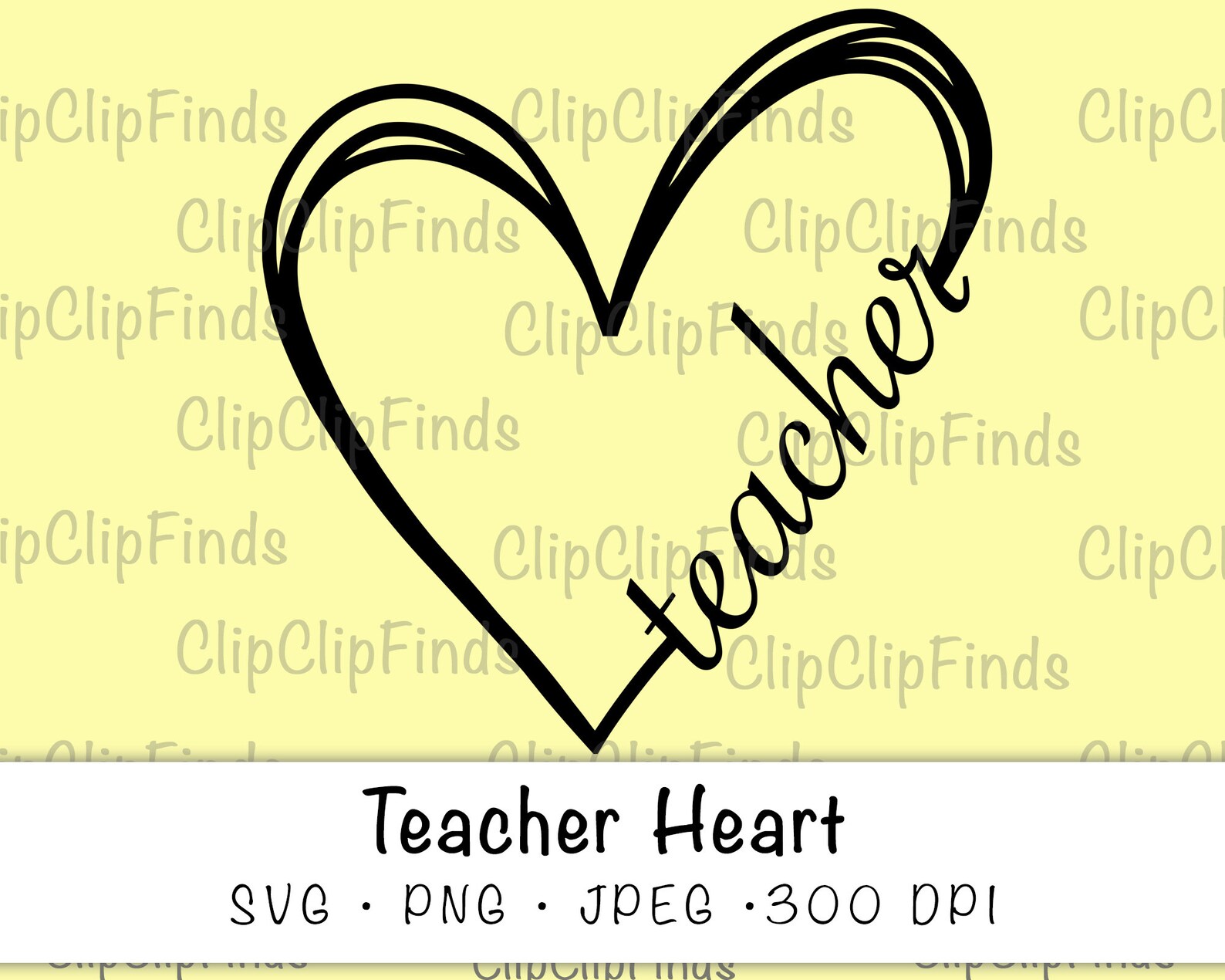 Teacher with Heart SVG Vector Cut file JPEG and PNG | Etsy España