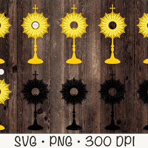 Monstrancja Bundle, Eucharystia, Ciało Chrystusa, SVG, PNG, Clip Art, Natychmiastowe pobieranie cyfrowe