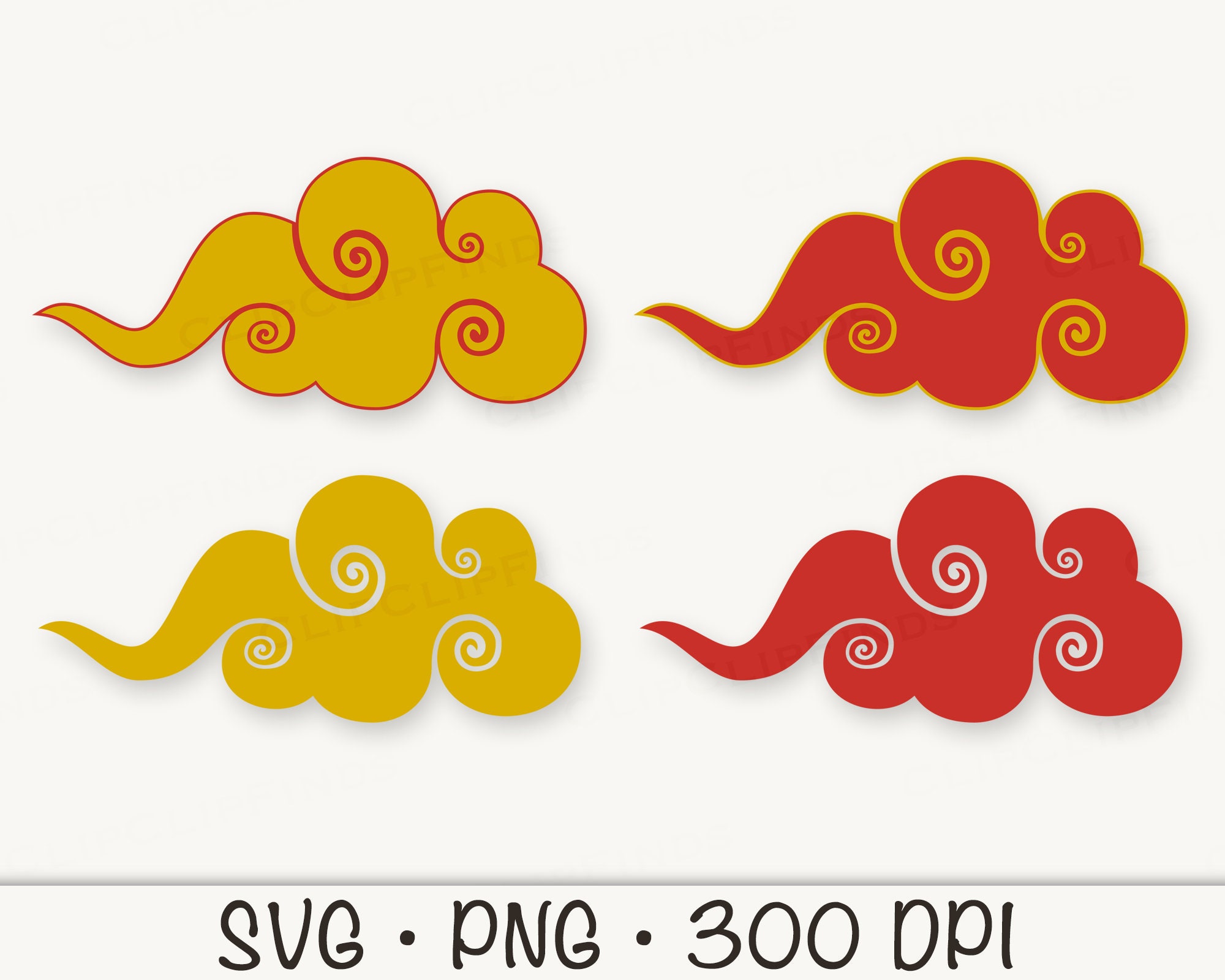Japanese Clouds SVG Asian Clouds Anime Clouds Chinese Etsy Australia