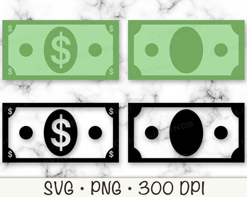 Money, Bill, Cash, Money Outline, Dinero, SVG Vector Cut File and PNG Transparent Background, Clip Art, Instant Digital Download image 3