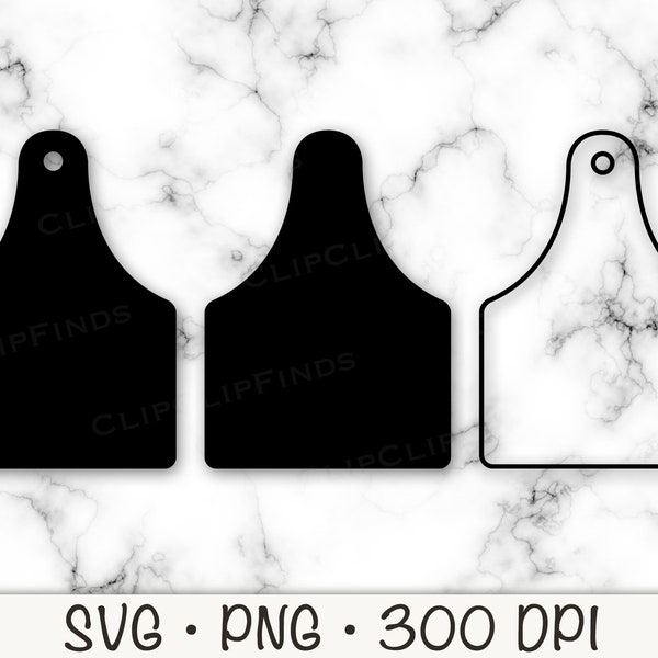 Cow Tag SVG, Cow Tag Outline, Cow Tag PNG, Cow Tag Silhouette, Instant Digital Download