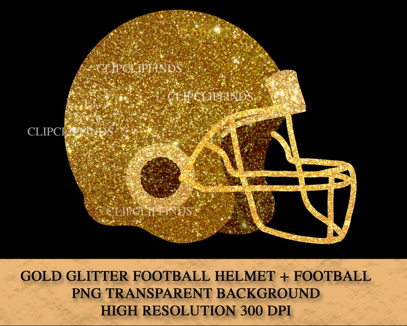 Gold Glitter Football and Helmet PNG Transparent Background - Etsy