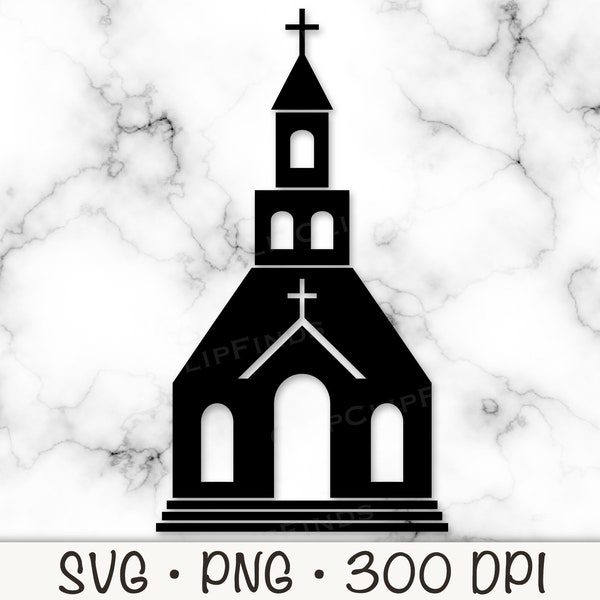 Church Vector, Church Building, SVG, PNG, Instant Digital Download