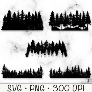 Alberi di pino SVG, Bordo dell'albero di pino SVG, Foresta PNG, Silhouette dell'albero di pino, All'aperto Sempreverde in formato SVG, Sempreverde in formato SVG, Download digitale istantaneo