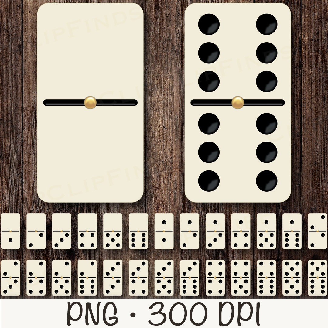Dominoes Clipart Set: Hand-drawn PNG Graphics (digital Download) - Etsy, image size:1080x1080