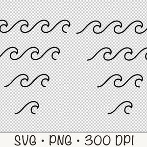 Waves SVG Beach Waves SVG Ocean Waves Clipart Simple - Etsy