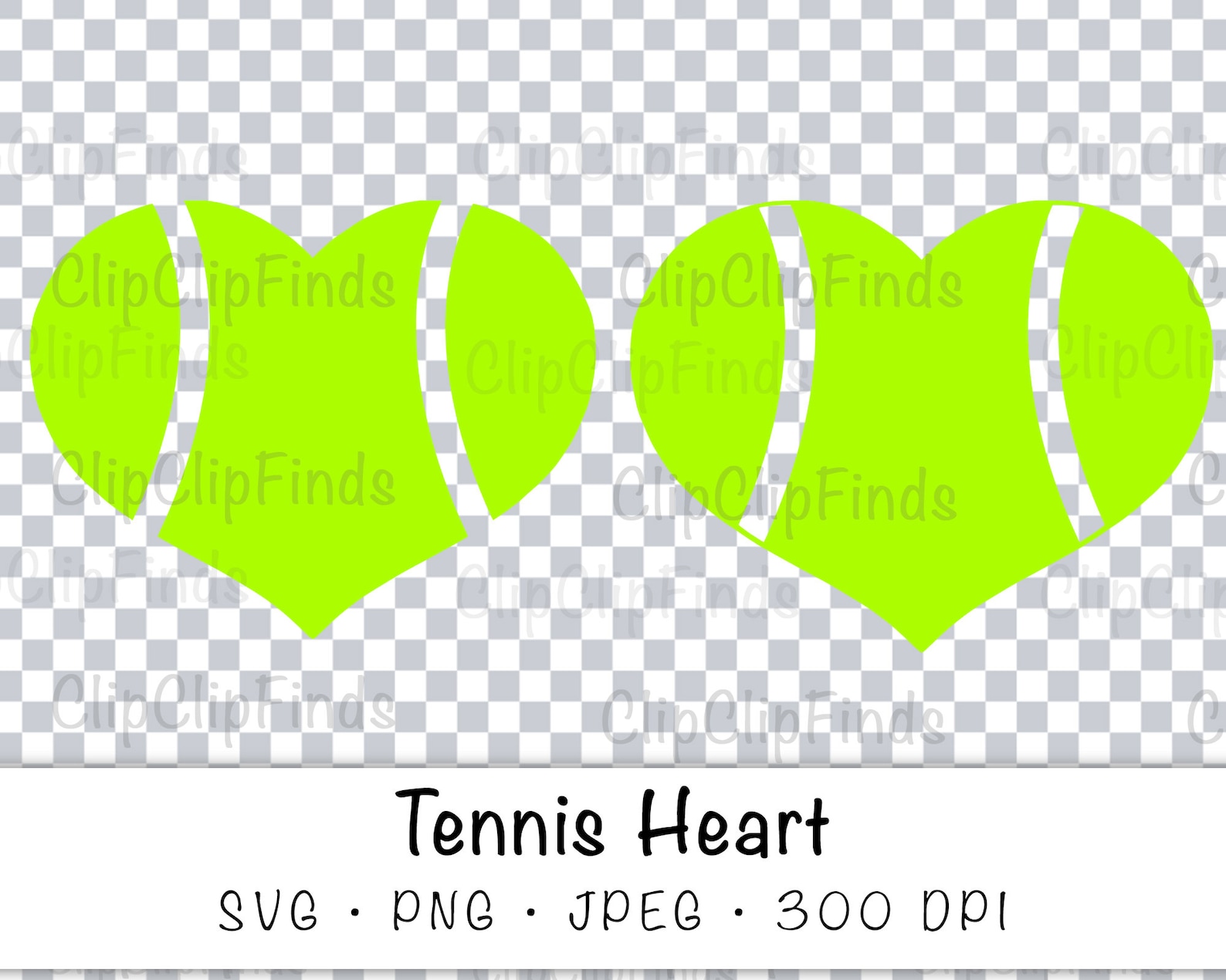 Tennis Ball Heart SVG Vector Cut File JPEG and PNG Etsy