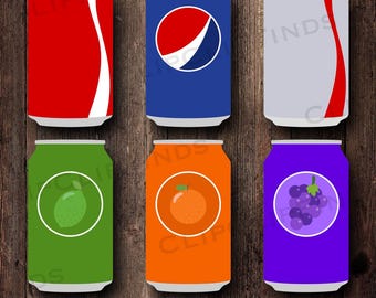 Soda Clipart, Soda PNG, Soda SVG, Soft Drinks, Summer Drink, Soda Pop, Soda Can, Kid's Party Drinks, Digital Download
