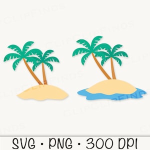 Eiland SVG, eiland clipart, eiland png, tropisch eiland, palmbomen, digitale download