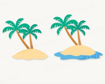 Island SVG, Island Clipart, Island PNG, Tropical Island, Palm Trees, Digital Download