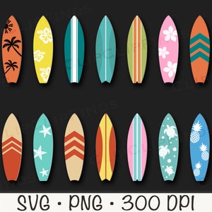 Surfboard Clipart, Surfboard PNG, Surfboard SVG, Beach, Wave, Hawaii, Surf, Beach Life, Summer, Digital Download image 4