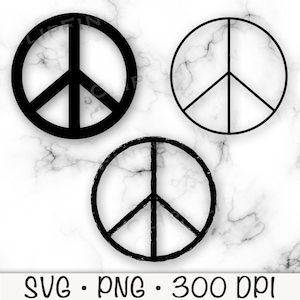 Simbolo di pace SVG, simbolo di pace, pacchetto grunge retrò, file di taglio vettoriale SVG, sfondo trasparente PNG, clip art, download immediato