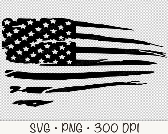 Drapeau américain noir et blanc en détresse Vector coupe fichier