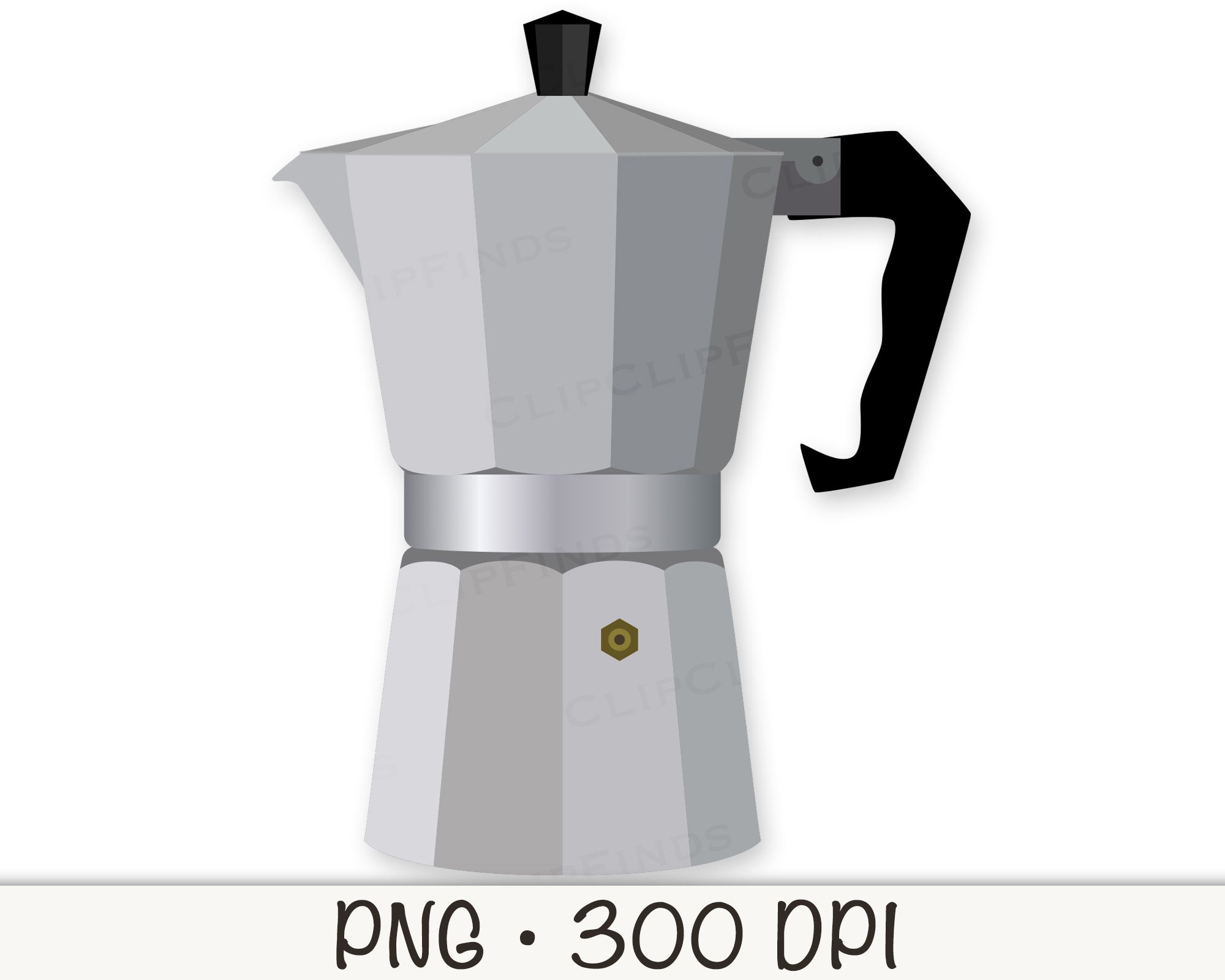 Stovetop Coffee Maker Clipart, Espresso Coffee Pot, PNG, Cafe PNG, Greca,  Instant Digital Download 