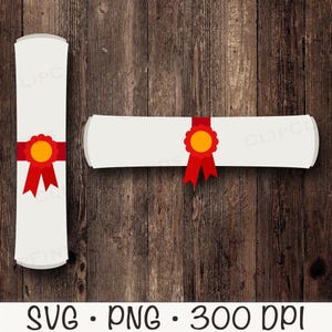 Abitur Urkunde SVG, Abitur Abschluss PNG, Abitur Clipart, Schulabgänger, Diplom mit rotem Band, Vektor, digitale Datei