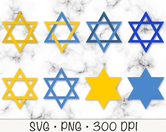 Star of David Clipart: Jewish Star SVG, PNG (Digital Download)