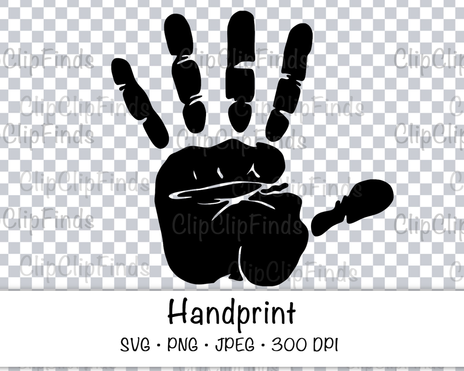 Handprint SVG Vector Cut File JPEG and PNG Transparent Etsy