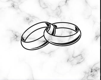 Anello nuziale SVG, fede nuziale PNG, anello intrecciato, anello ad incastro, sposi, file digitale scaricabile