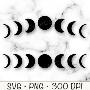 Moon Phases Clip Art: Celestial SVG, PNG (Digital Download)