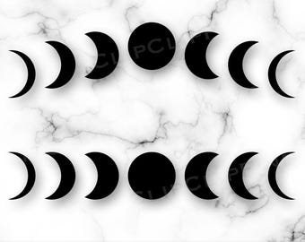 Moon Phases Clip Art: Celestial SVG, PNG (Digital Download)