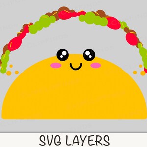 Cute Kawaii Taco SVG Vector Cut File and PNG Transparent Background ...