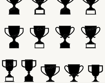 Trofeo SVG, Trofeo PNG, Trofeo vectorial, Premio, Primer puesto, Medalla, Mejor, N.° 1, Campeón, 1.er puesto, Ganador, Mamá, Papá, Silueta, Archivo digital