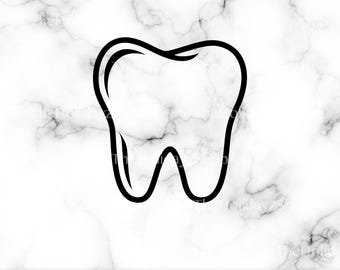 Contorno del dente SVG, PNG, clipart, vettoriale, sublimazione, Cricut, dentista, dentale, file di progettazione per t-shirt, download digitale