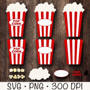 Popcorn SVG, Popcorn PNG, Popcorn Eimer Clipart, Popcorn Elemente, DIY, Kinos, Film, digitaler Download
