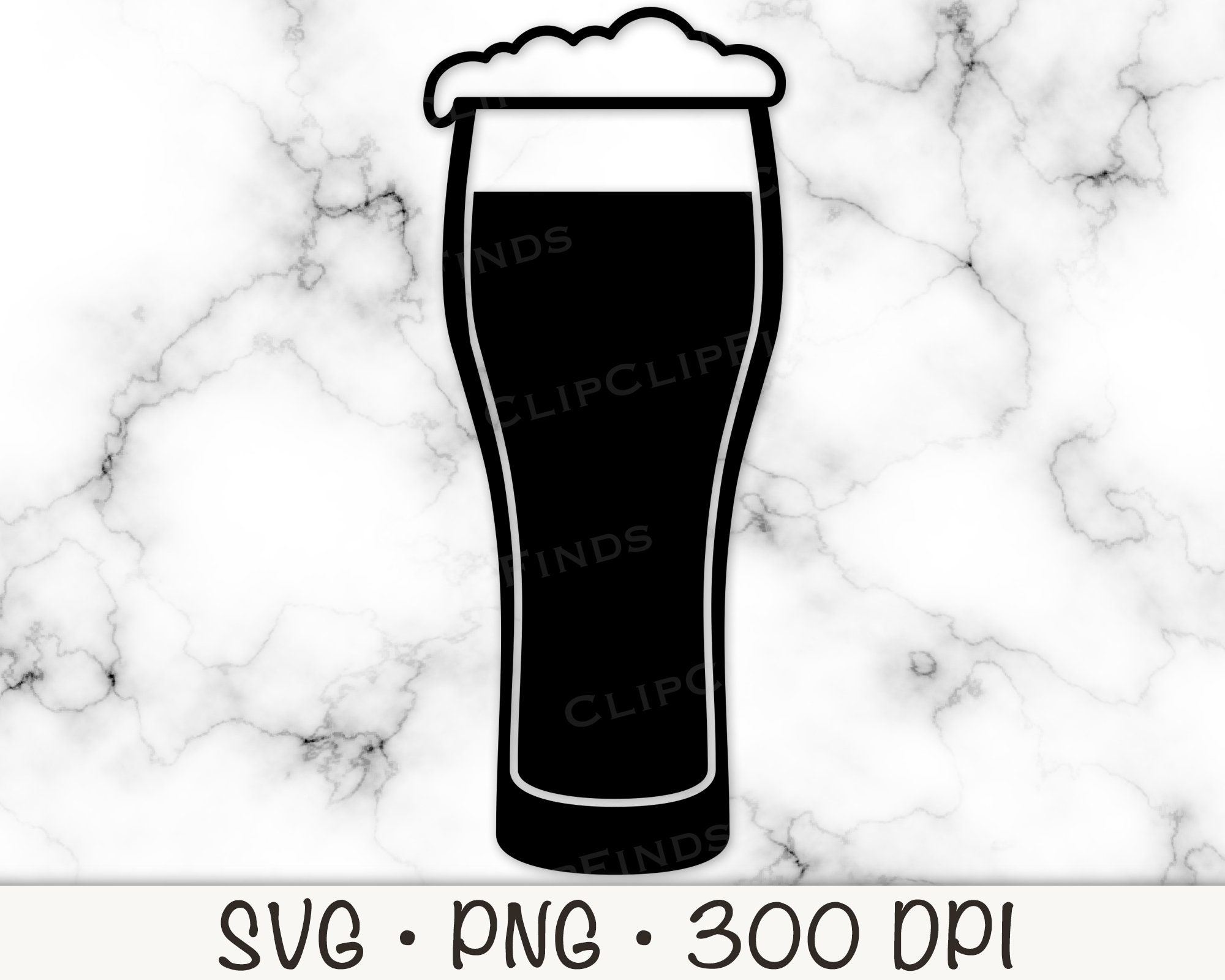 Tall Beer Glass SVG Vector Cut File and PNG Transparent Background Clip Art  Instant Download - Etsy