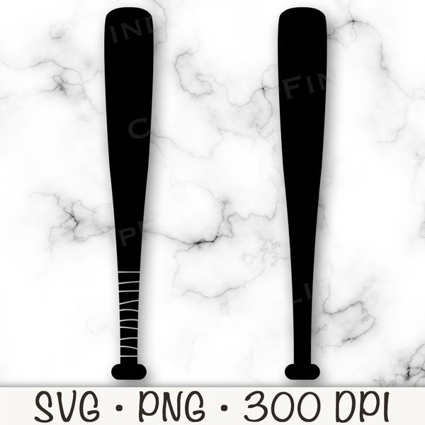 Baseball Bat SVG, Baseball Bat PNG, Baseball Bat Silhouette, Digital Download