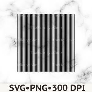 May include: A square graphic design featuring a repeating pattern of thin, vertical black lines set against a white background. The image includes the text SVG PNG 300 DPI at the bottom, indicating the file format and resolution of the digital asset.