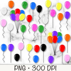 Ballonnen clipart, ballonnen png, kleurrijke ballonnen, feest ballonnen, verjaardagsballons, babyshower ballonnen, feest clipart, digitale download