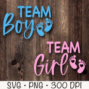 Équipe garçon SVG, équipe fille SVG, sexe révéler SVG, faire-part de bébé, Png, sublimation, rose, bleu, fichier de conception de T-shirt, téléchargement numérique
