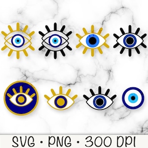 Böses Auge SVG, Böses Auge Bundle, Böses Auge Clipart, Drittes Auge SVG, PNG, Böses Auge mit Wimpern, dicke Umrandung, Kreis Böses Auge, digitaler Download