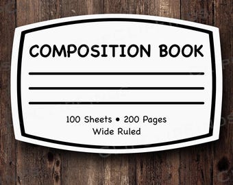 Samenstelling notebooklabel, SVG, PNG, Directe digitale download